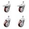 Service Caster 4 Inch Maroon Polyurethane Swivel 1/2 Inch Stem Caster Total Lock Brake SCC, 2PK SCC-TSTTL20S414-PPUB-MRN-121315-2-S2 - alternate 1